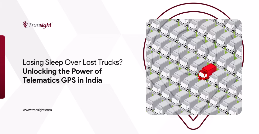 in a white background a blck color drawing of cars is seen with only one in red color. the title is placed in left hand side about how fleet managers can now easily track their fleet using telematics.